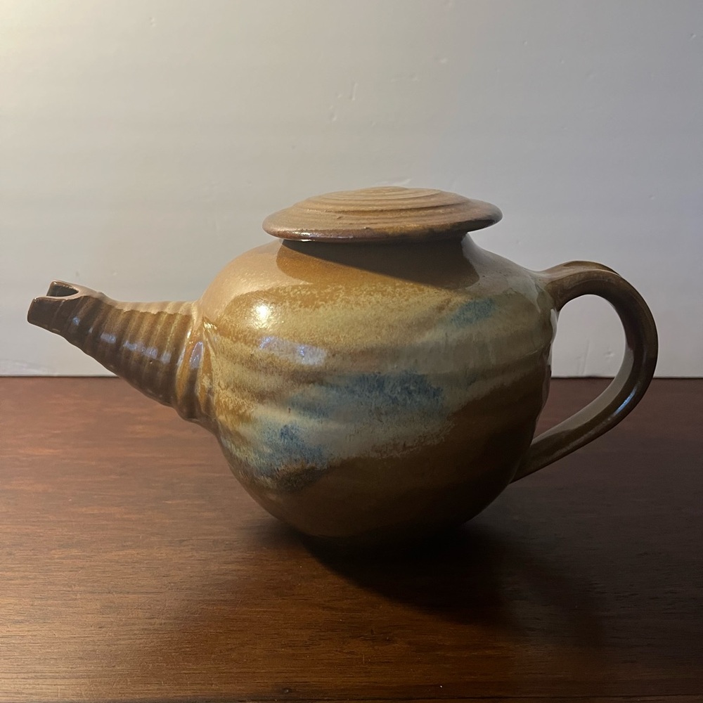 Studio Art Pottery Elizabeth Wamsley Clay Designs Pottery Earthtone Blue Teapot